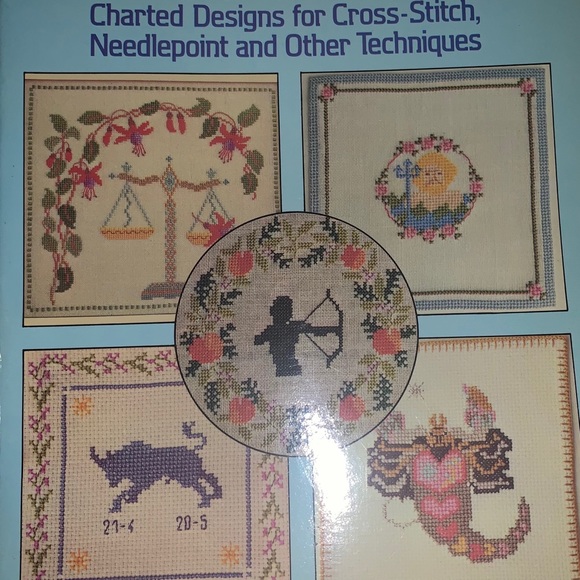 Vintage 1985 Zodiac Cross Stitch Needlepoint Designs Patterns - Picture 6 of 6